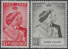 Gold Coast 1948 set sg 147-8 MH Royal Silver Wedding