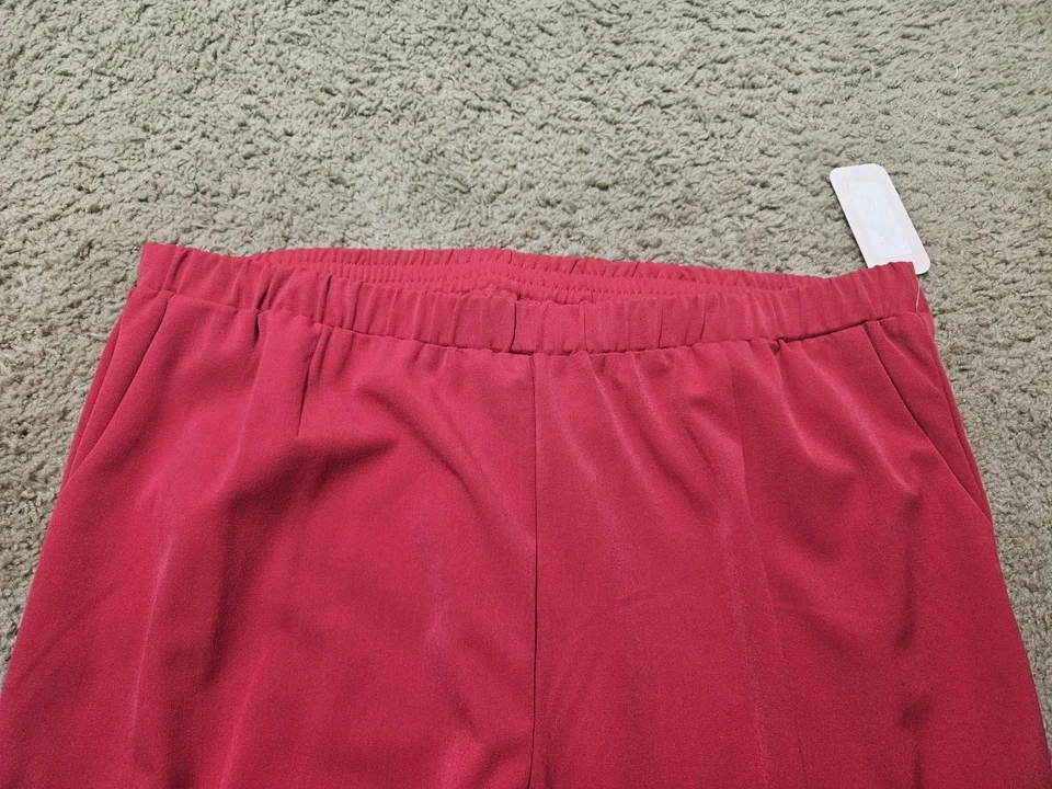 ALLISON DALEY, WOMEN'S NEW RED POLY BL ELASTIC PULL ON DRESS PANTS, SIZE 20WR - Image 2 of 4
