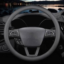 New Nappa Leather car Steering Wheel Cover, for Car Truck SUV 15 inch Black-2