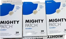 3 Pack Mighty Patch Invisible+ 39 Pimple Patches X 3 Exp 12/20/26