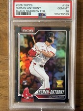 2026 Topps Series 1 Black Rainbow Foil/10 Roman Anthony Red Sox