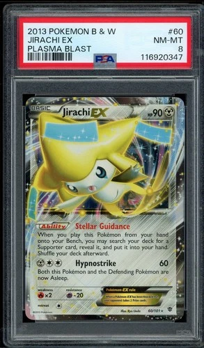 2013 PSA 8 Pokemon B&W Plasma Blast Jirachi EX 60/101 Card