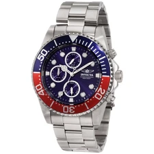 Invicta Men's 1771 Pro Diver Quartz Chronograph Blue Dial Stainless Steel Watch