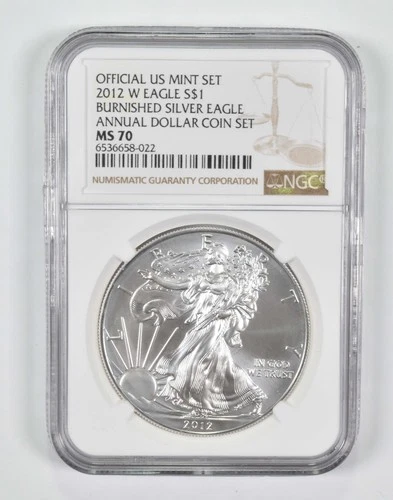 2012-W Burnished Annual Set - American Silver Eagle MS70 NGC *8498