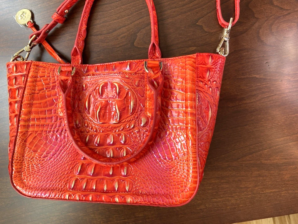 Bolso Bandolera Bolso de Mano BRAHMIN Pequeño Ashlee FLAME Melbourne Cuero Nuevo sin Etiquetas Foto 3 de 4