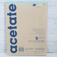 Vintage Grafix Clear Acetate Pad 22 sheets 9 x 12 .003 Shiny Glossy P03CL0912