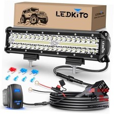 12 inch LED Light Bar Kit with 5 Pin LEDKITO 12In LED Light Bar-Rocker Switch