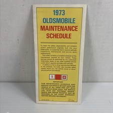 1973 Oldsmobile Cutlass 442 Supreme Wagon Etc. New Car Maintenance Schedule