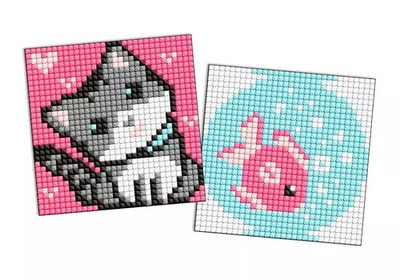 4823104369646 Diamentowa mozaika Kids magnes - Ryba i kotek Ideyka