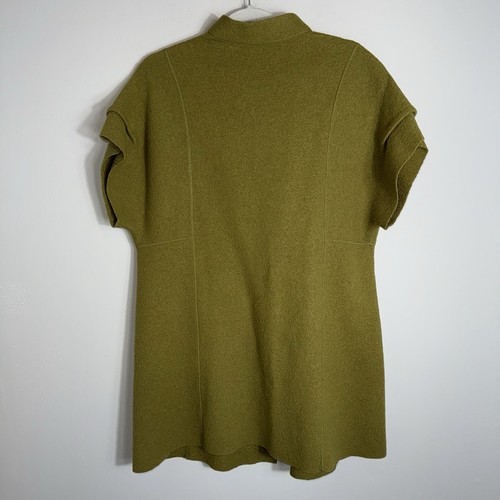 Cappotto giacca lana manica corta Babette SF - verde pea - look a strati - medio - Foto 7 di 10