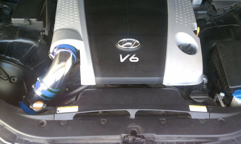 Kit de entrada de ar frio BCP RW AZUL para 2009-2011 Genesis Sedan 3.8L V6 + filtro - Imagem 3 de 4