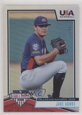 2019 USA Baseball Stars & Stripes Longevity Holo Foil 30/99 Jake Agnos #25 ni4