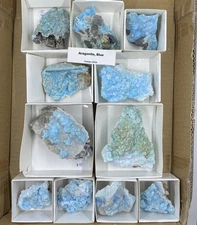 Blue Aragonite Mineral Specimen Yunnan  china lot of 11 1035g 