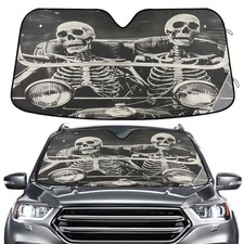 Funny Skeletons Windshield Sun Shade for Car Auto SUV Truck 55 x 27.6in A007