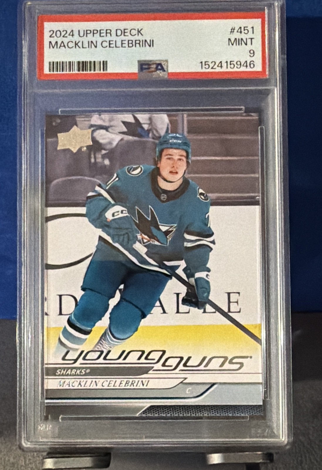 2024-25 Upper Deck Series 2 Young Guns Macklin Celebrini PSA 9 #451 (RC)