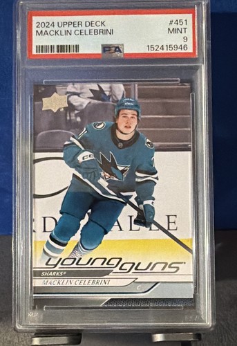 2024-25 Upper Deck Series 2 Young Guns Macklin Celebrini PSA 9 #451 (RC)