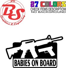 6" 2A Babies On Board Vinyl Decal Mom Dad Sticker Pistol Female Woman 2A noBS