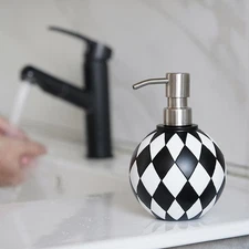 Black and White Soap Dispenser with Rust Proof Pump, Refillable Liquid Hand L...