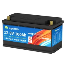 12V 100Ah LiFePO4 Car Start-Stop Lithium Battery CCA1900 BMS Auto Starter 100-20