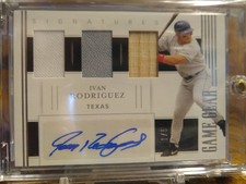 2021 National Treasures Game Gear Triple Relic / Autograph Ivan Rodriguez #/5