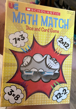 Scholastic Math Match Dice and Card Game Educational Fun for Kids Ages 5 to 12
