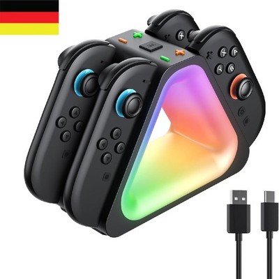 RGB Ladestation 4-in-1 für Nin-tendo Switch Controller Joy Con Ladegerät Dock