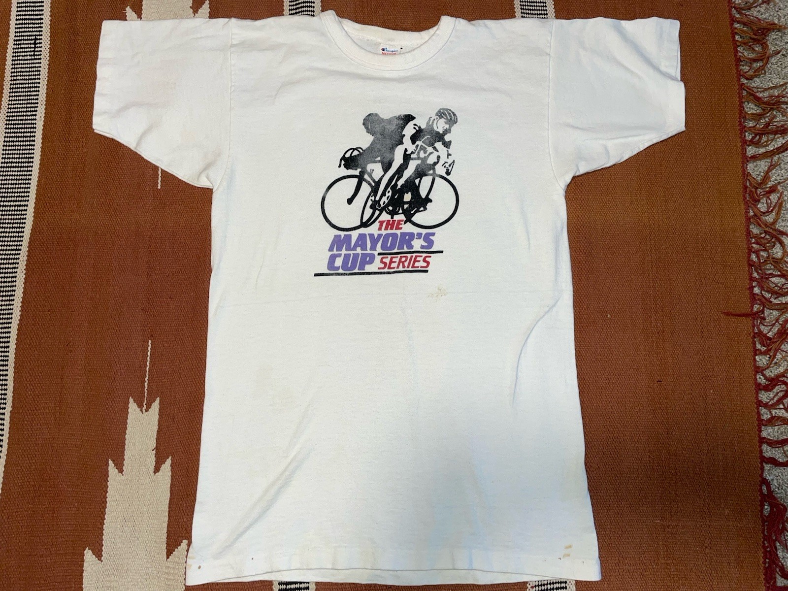 Vintage 80s Champion Cycling Bike Shirt The Mayors’s Cup Series Size M