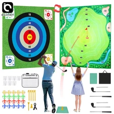 Battle Golf Chipping Game Mat Set Adults Kids Practice Indoor Outdoor Backyard