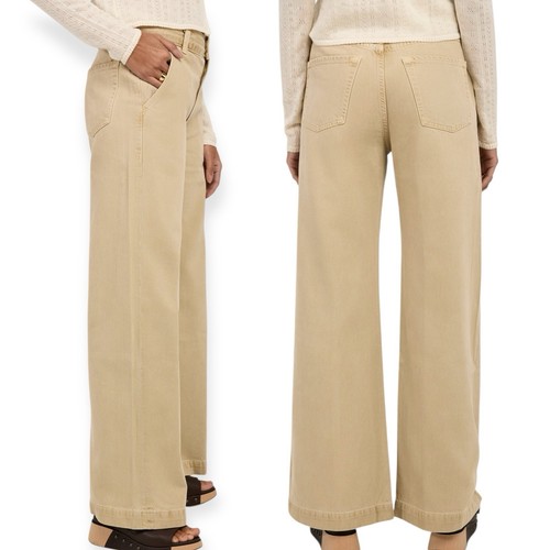 CITIZENS OF HUMANITY Beverly High Rise Wide Leg Trouser Jean in Taos Khaki Tan - Picture 3 of 11