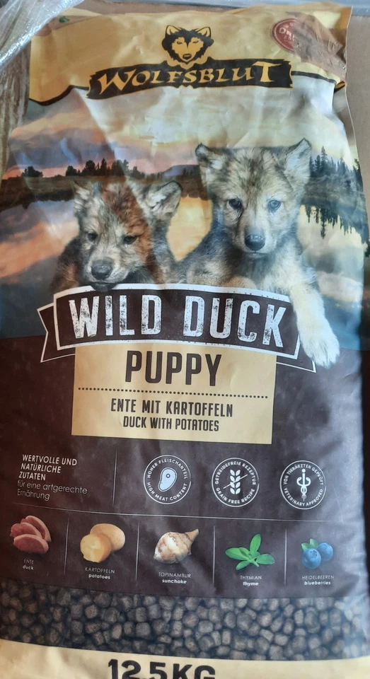 Wolfsblut Wild Duck Puppy 12,5 kg - getreidefreies Hundefutter mit Ente - Bild 1 von 1