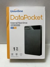UnionSine DataPocket External Hard Drive 1TB Storage (HD2510) Black NEW SEALED