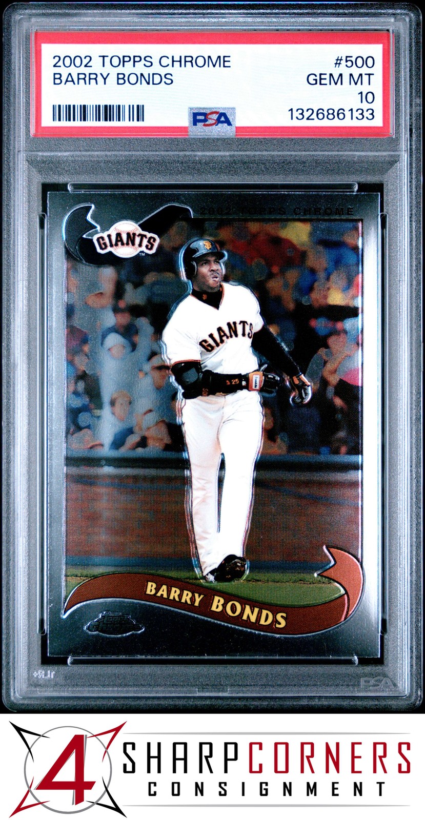 2002 TOPPS CHROME #500 BARRY BONDS GIANTS PSA 10