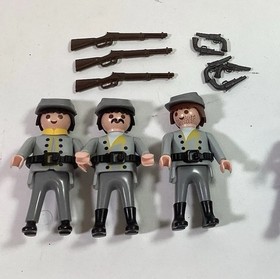 Playmobil Complete Civil War Set 7046 - 3 Rebel Confederate Soldiers - 1996