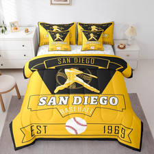 Baseball King 7-Piece Comforter Set for Kids - Soft Microfiber Bedding
