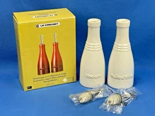 Le Creuset - Oil & Vinegar Set - 8 Oz -Stoneware - White - NEW OPEN BOX