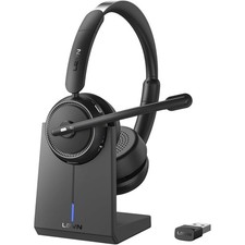 Wireless Headset with Mic for Work, Bluetooth Headset with Microphone Noise Can