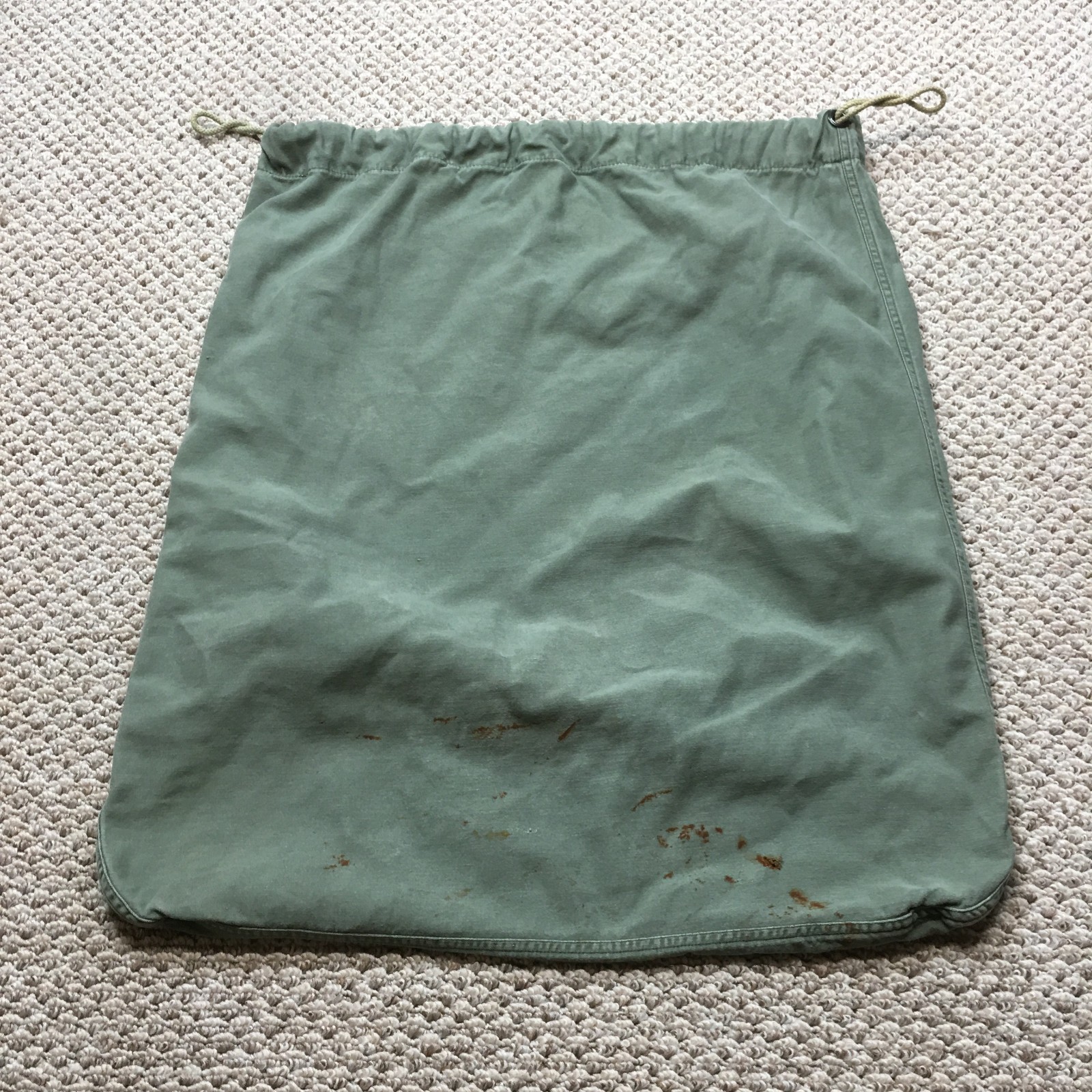 Vintage Military Canvas Laundry Bag 29x24 Inch Heavy Duty Army Sack 70s Original