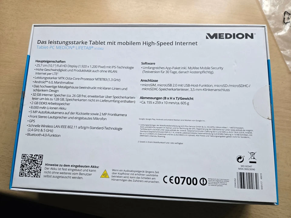Medion LifeTab X10302 / 32GB [10,1" WiFi + LTE] schwarz - Bild 4 von 4