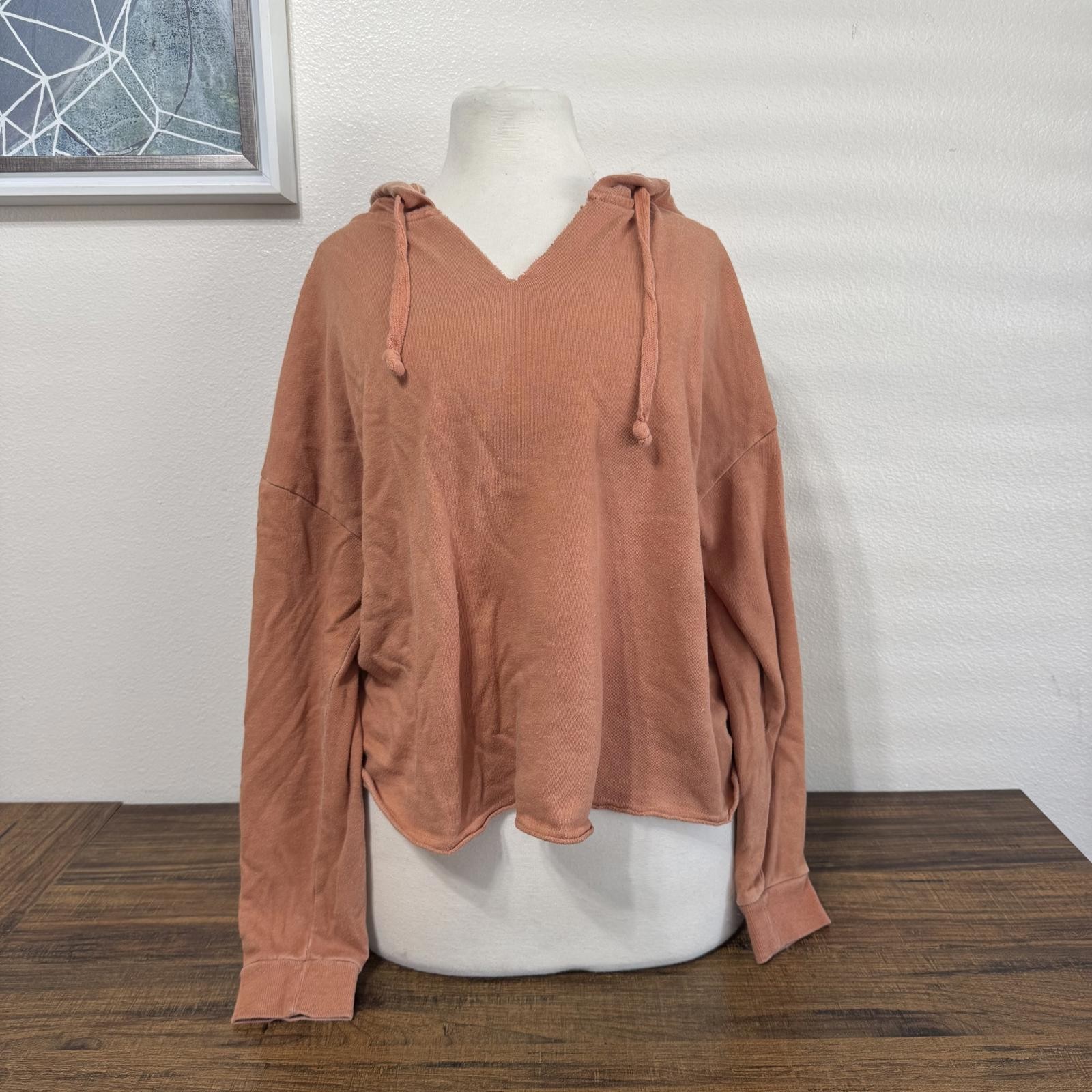 Colsie Medium Rust Orange Hooded Pullover Sweatsh… - image 1