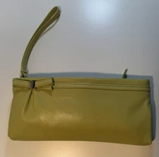 Leather clutch handbag by Salvatore Ferragamo Olive Green