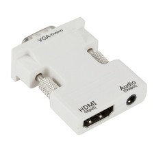 Female HDMI to Male VGA Converter w/Audio Cable Plug Play Laptop PC To TV aa