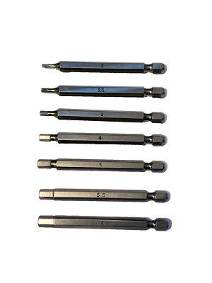 PICQUIC - MM Hex Bits - 7 Bits  1/4''- 3'' long for the MM HEX CALIBRE Screwdriver