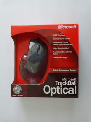BRAND NEW Vintage Microsoft Trackball Optical Mouse Rare New Sealed D67-00001