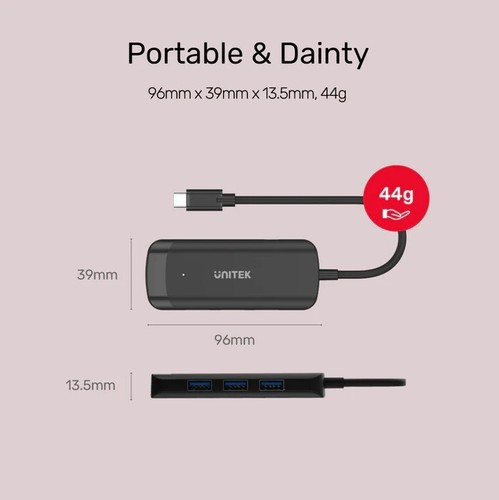 UNITEK 4-in-1 USB3.1 Gen1 Type-C Hub Q4+ H1110B - Black **2-Year Warranty** - Picture 22 of 24
