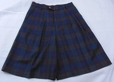 Elandale Women's Vtg. Navy Plaid 4-Pocket Hi Waist Pleated Walking Shorts Size 6