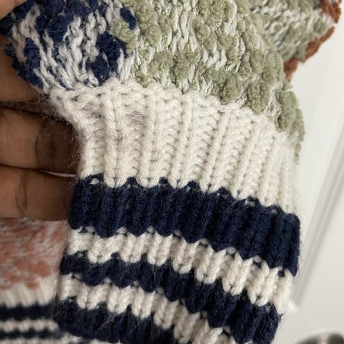 Suéter con Capucha Entro Texturizado Grueso Rayas Pullover Acogedor Cómodo Talla M - Imagen 7 de 10