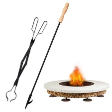 Fireplace Hook Campfire Tong Charcoal Fire Pit Poker Grabber Wood Stove Outdoor