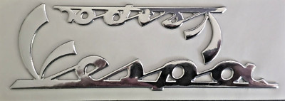 2 x Vespa 3D-Aufkleber   150x48mm   98x32mm   Badge   Sticker   Emblem   Chrom