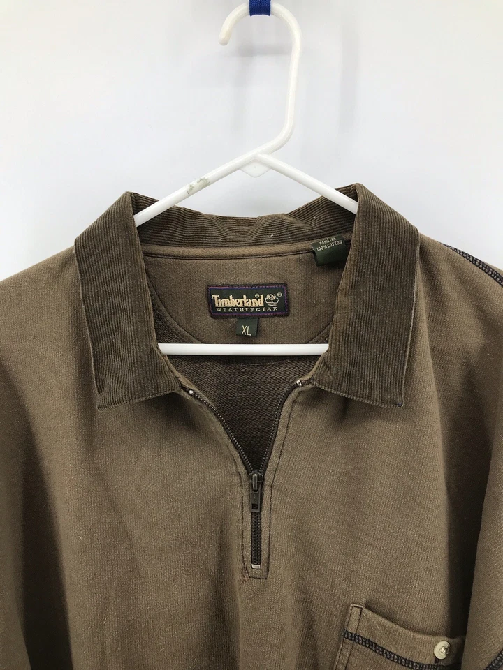 Timberland Camisa Polo Pesada Manga Larga Para Hombres Grande y Alta Talla XL Calce Suelto Marrón Foto 2 de 4