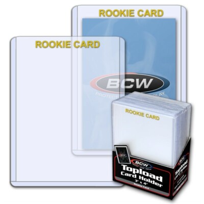 100 BCW 3x4 Rookie Card Gold Imprint Rigid Hard Plastic Holders baseball trading